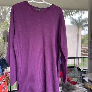 New York & Company Deep Purple Long Sleeve Crewneck Sweater